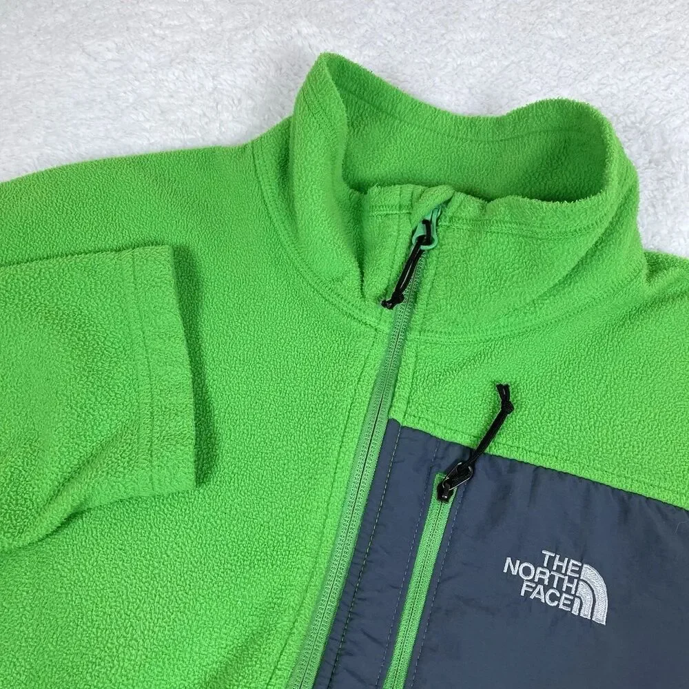 The North Face Lime Green 1/4 Pullover Fleece Shirt Men's Large Gorpcore Outdoor